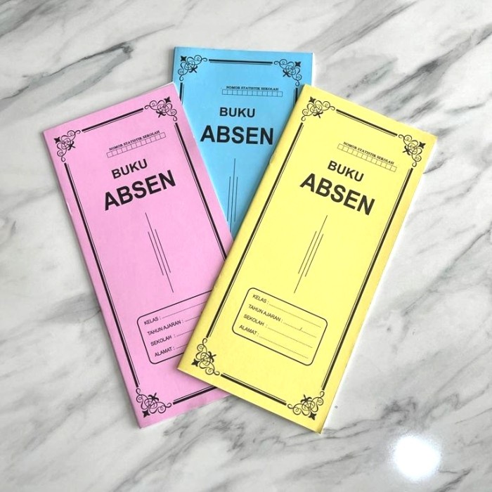 Absensi Nikiko Buku Absen Polos Warna Buku Absensi Siswa
