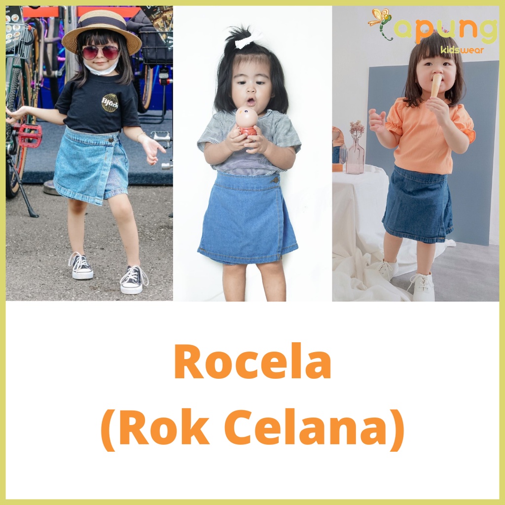 (capung kidswear) Rok Celana Anak Perempuan Jeans Rocela Anak (1-6 tahun)