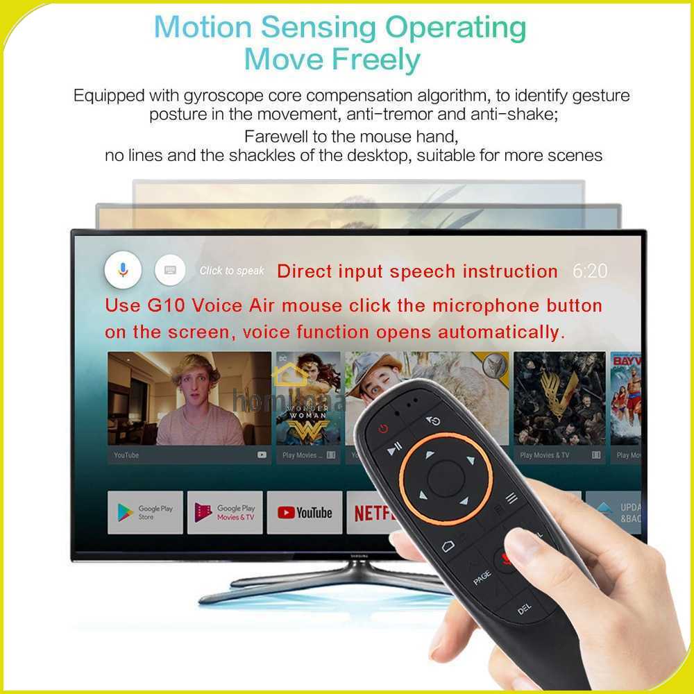 AVATTO Wireless Air Mouse 6 Axis Gyroscope 2.4GHz Voice Control - G10