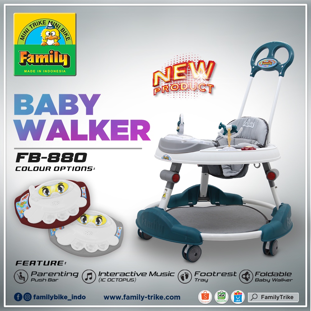 Makassar ! New Baby Walker Belajar Jalan Bayi Family FB 880