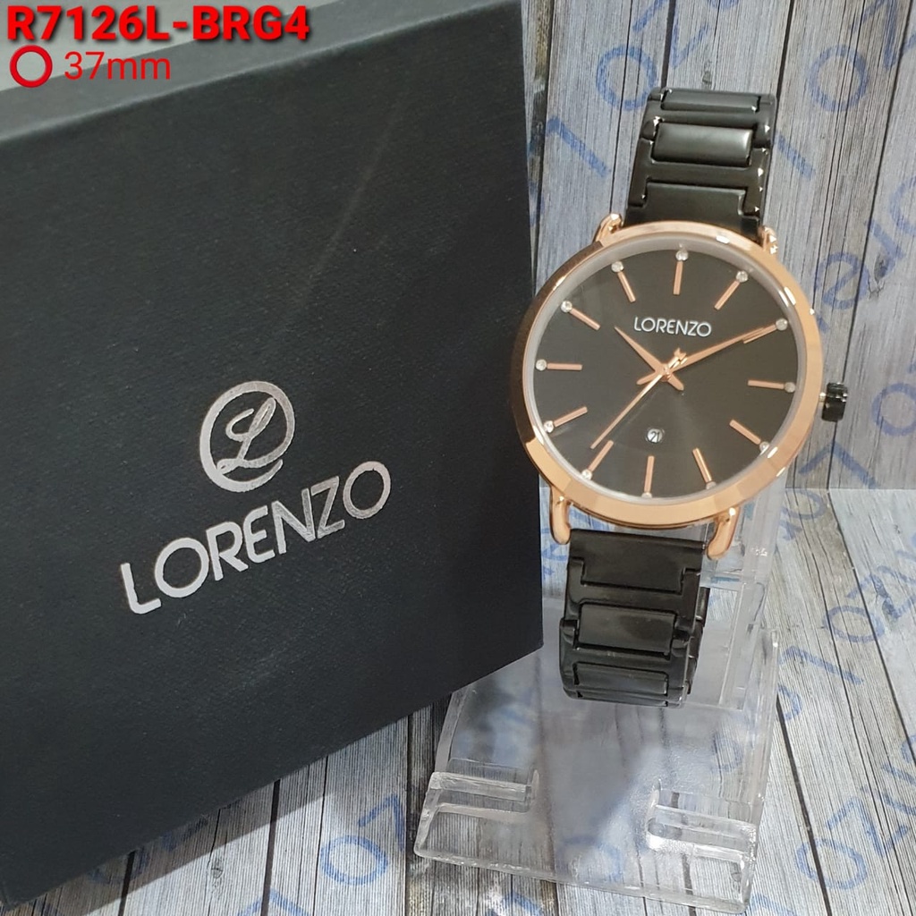 Jam Tangan Wanita Fashion Lorenzo H31677M Tali Rantai Tanggal Aktif Free Box &amp; Baterai Cadangan