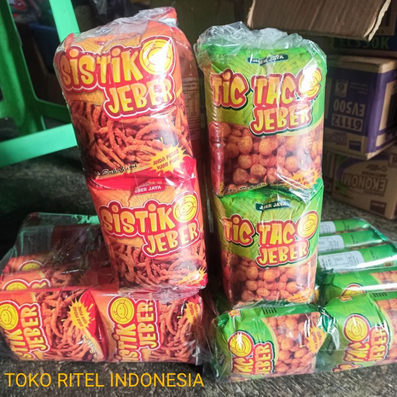 

Tic Tac Pedas Cap JEBER/Sistik Pedas Jeber (1 pak isi 10 pcs)/TicTac Pedas Nikmat Khas Sukabumi/Snack Khas Sukabumi