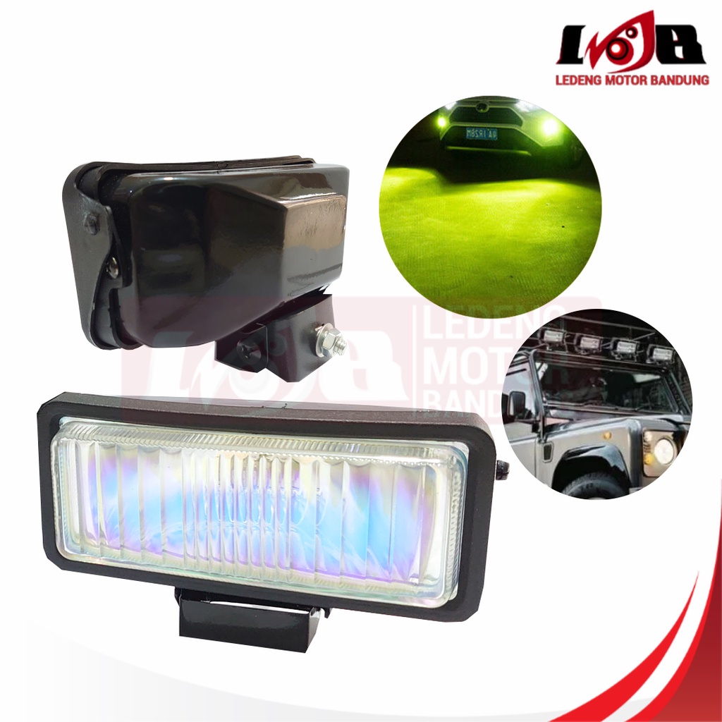 GOYO Lampu Tembak Sorot Foglamp Kuning Bohlam Halogen Kotak Trail Rainbow