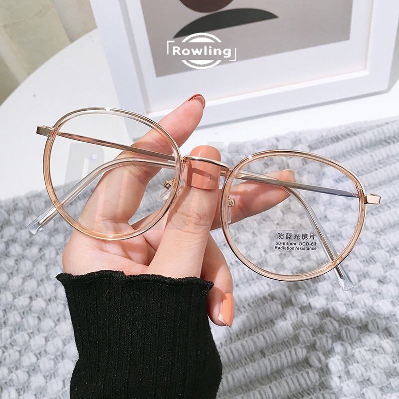 Rowling(ka-157)Frame Kacamata Retro Terbaru Poligonal Tidak teratur Wanita Pria Import anti Radiasi Blue Light Kacamata Fashion