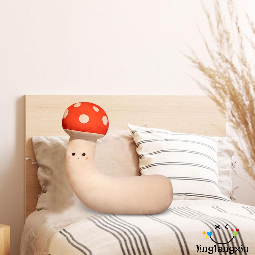 Llx- Mainan Boneka Plush Jamur Lempar Bantal Ornamen Hadiah Tahun Baru