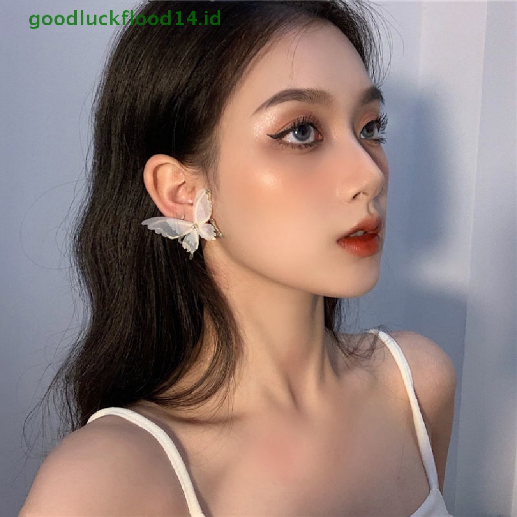 [GOOGFOUR] Fashion Elegan Halus Romantis Berongga Mesh Kupu-Kupu Pejantan Anting Perhiasan Perempuan Hadiah Anting Kupu-Kupu [TOP]