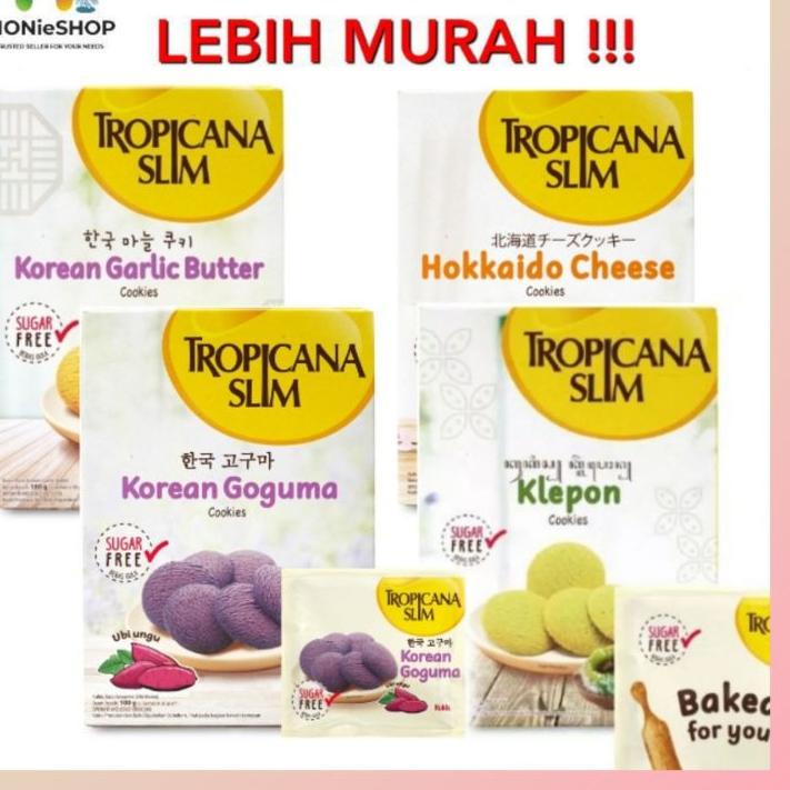 

FIA640 TROPICANA SLIM COOKIES Hokkaido Cheese Cookies 100g/ Klepon/ Korean Galic butter/ Korean Goguma/ Diabetasol WAFER/ Tropicana Slim Cookies 100g ||