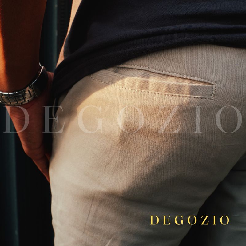 DEGOZIO Celana Panjang Pria Chino Pants Slim Fit Stretch Cream