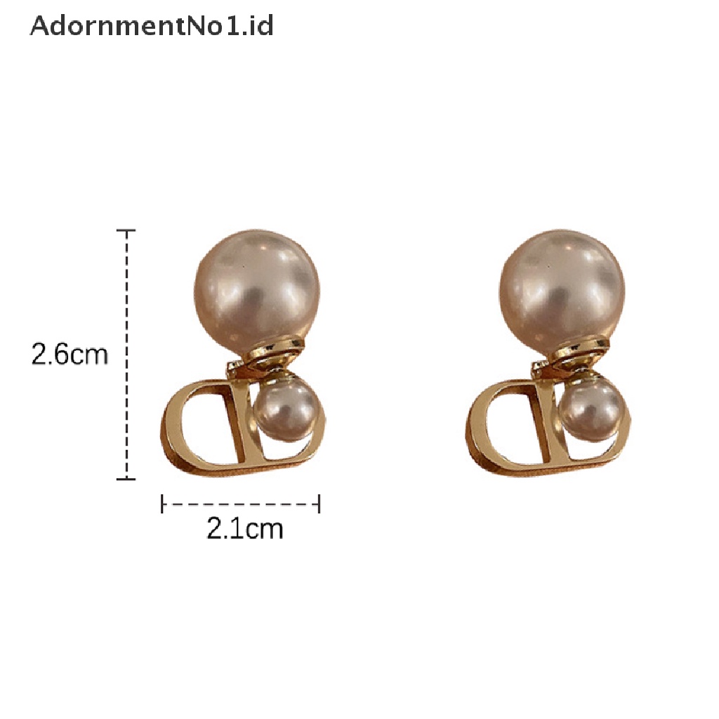 [AdornmentNo1] 1pasang Fashion Huruf Mutiara Anting Wanita Stud Earrings Gadis Pesta Natal Perhiasan Hadiah [ID]