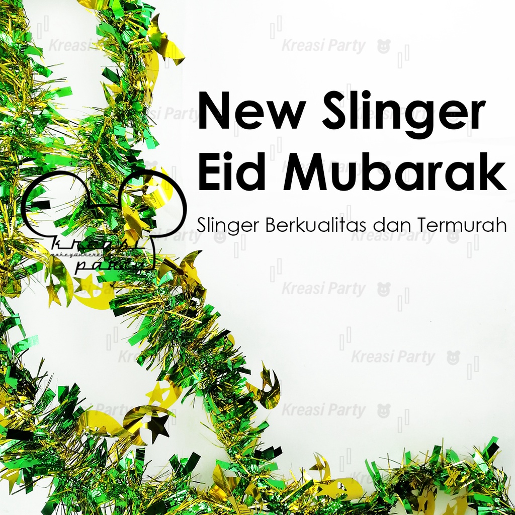 Slinger Lebaran Ornamen Bulan Bintang / Garland Tinsel/ Slinger Tinsel