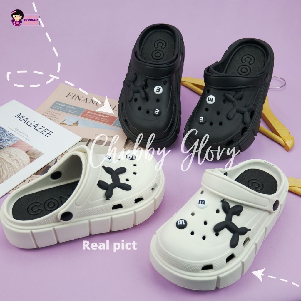 Chubby Glory SD2215 Sendal baim fuji viral cross wedges EVA import tinggi 4 cm Sendal Slip On Blitz Bear Import Size 36-40