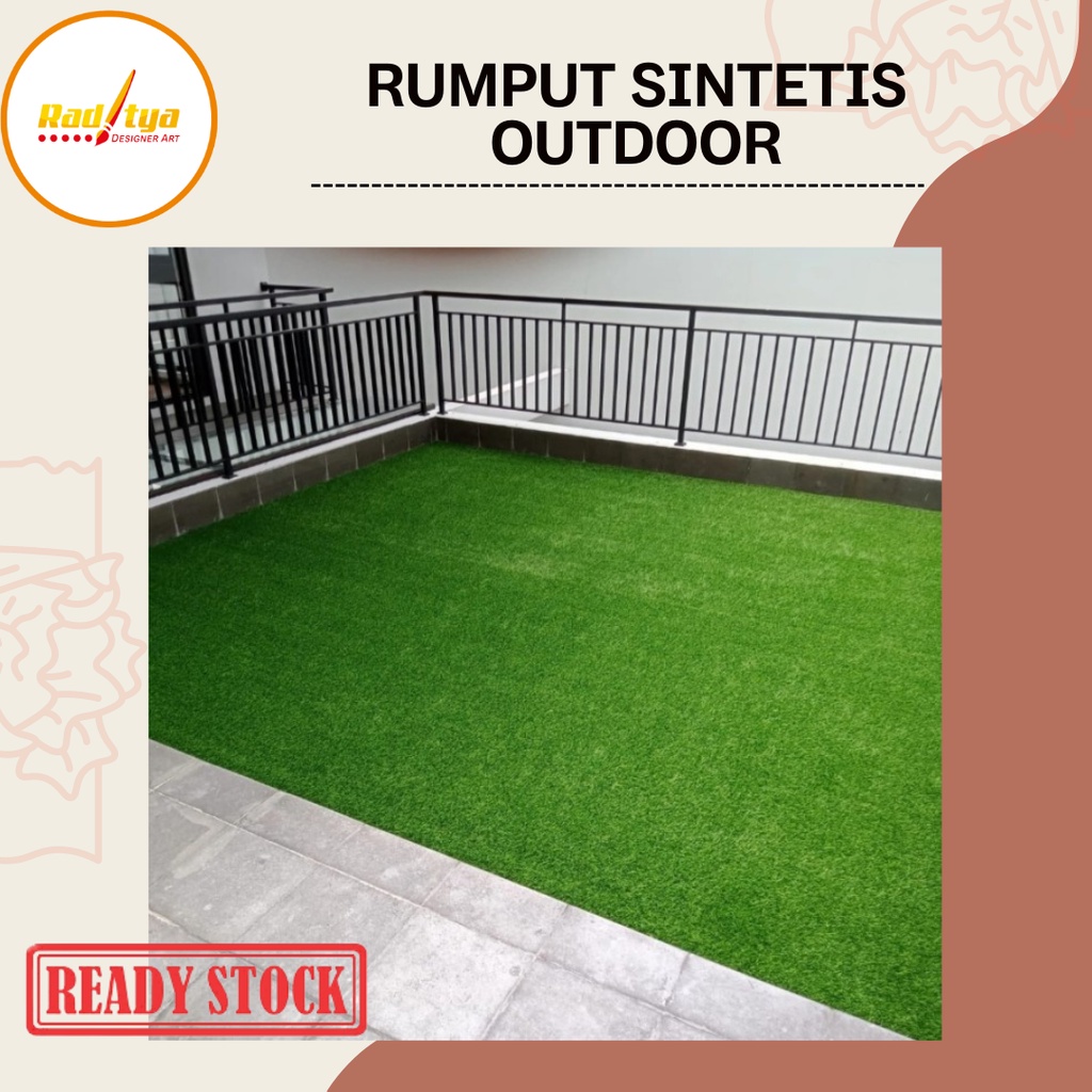 Rumput Sintetis 100x100 Tipe Jepang Tebal 3cm Untuk Outdoor Tahan Air