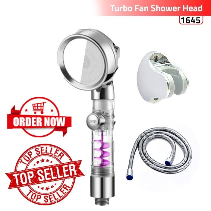 TERLARIS - Kepala Shower Mandi - Turbo Fan Shower Head Set 1645 - shower kamar mandi air kencang / Kran Shower Kamar Mandi / Hand Shower Set / kepala shower / shower mandi full set murah / shower / sower