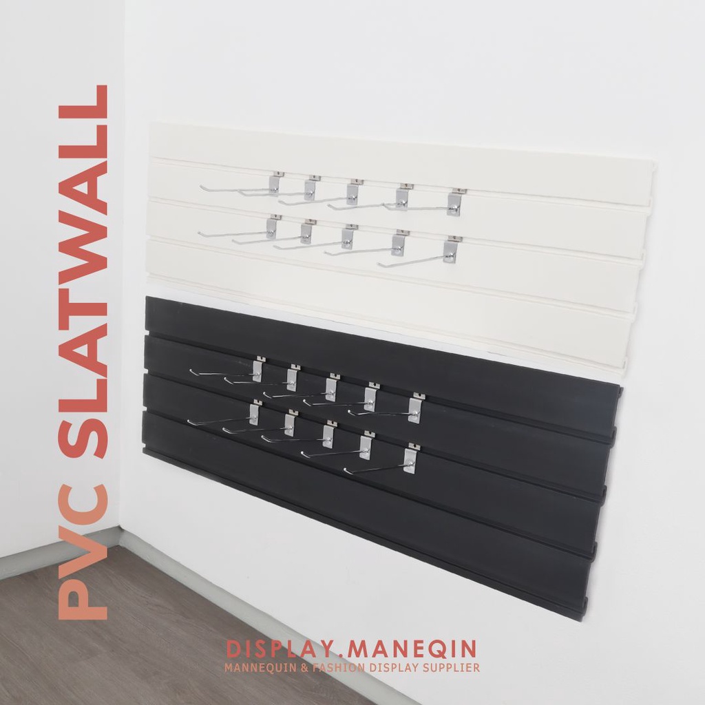 Slat Wall DM 842 Wallpanel Display Dinding Panel Bahan PVC Panel Display Produk Murah Berkualitas