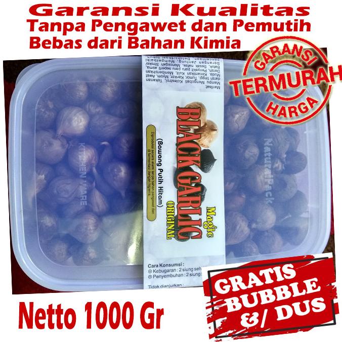 BAWANG PUTIH HITAM TUNGGAL 1 KG -BLACK GARLIC- BAWANG HITAM LANANG