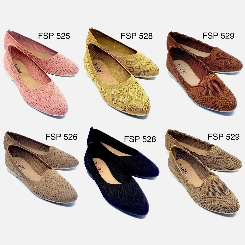 [2.2] Rullief FSP Sepatu Flat Shoes Knitting Premium Wanita - Ballerina Rajut Fashion Cewek Korea Tr