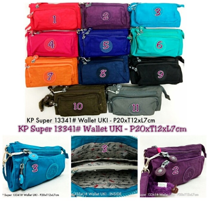 Dompet UKI Kipling KP 13341 Banyak Ruang HPO Kartu HP Wanita Cewek Rem