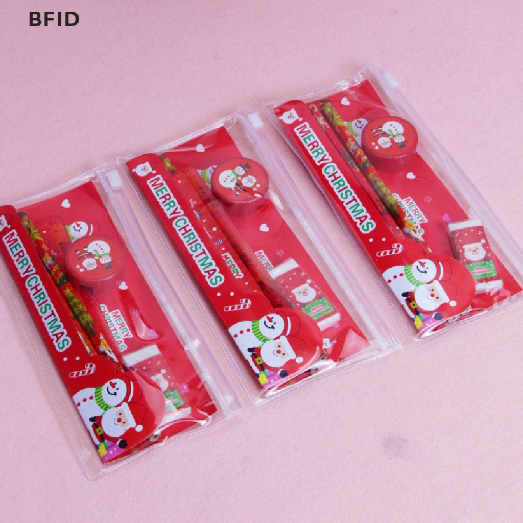 [BFID] 5pcs/pack Set Alat Tulis Natal Lucu Pengasah Pensil Alat Tulis Kado Sekolah [ID]