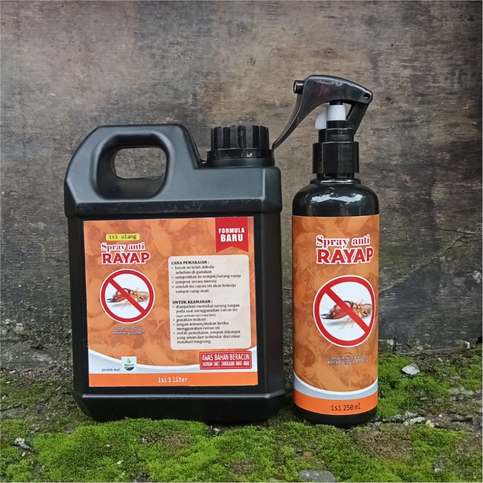 OBAT ANTI RAYAP Kayu &amp; Tanah Ampuh Sampai Ke Sarang (PAKET HEMAT 1LITER+250ML)