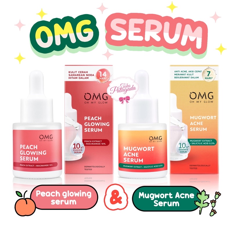 OMG Oh My Glow Face Serum 20ml | Peach Glowing Mugwort Acne Juicy Skin