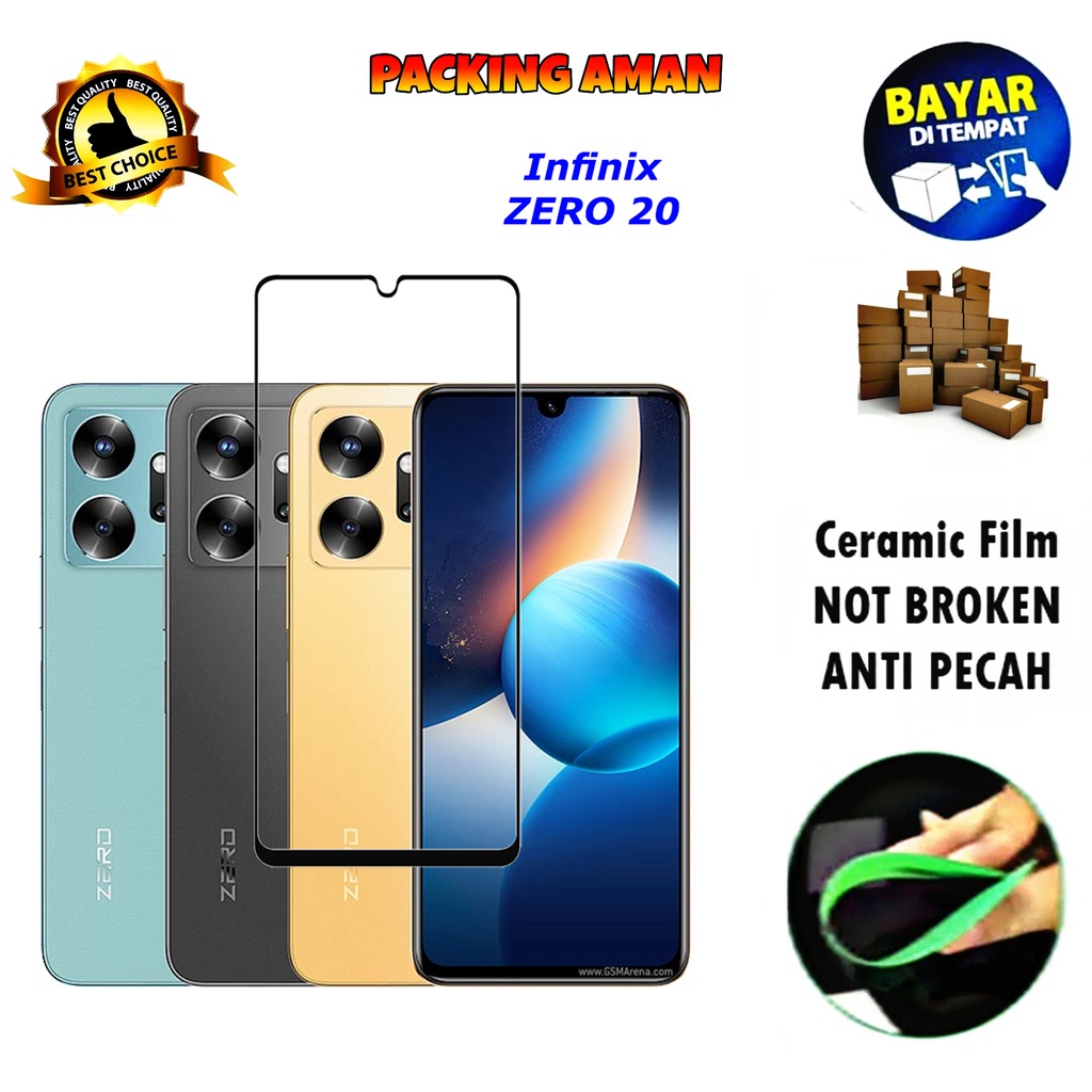 Tempered Glass Infinix Zero 20 FULL COVER FULL SCREEN Ceramic Film Anti Gores