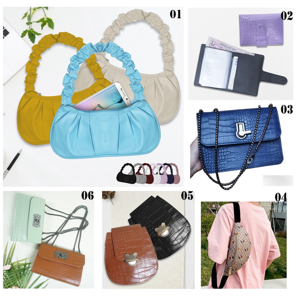 ADOLANE PAKET BUNDLING TAS DAN DOMPET / BELI 1 PAKET DAPAT 6 PRODUK / TAS WANITA MURAH / PAKET HEMAT