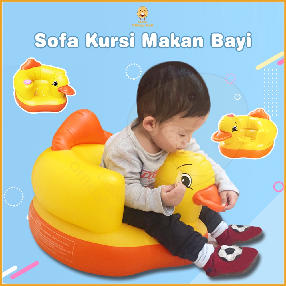 Lacoo Sofa kursi makan bayi Tempat belajar duduk bayi Baby chair model tiup bebek dengan music Bebek duduk bayi