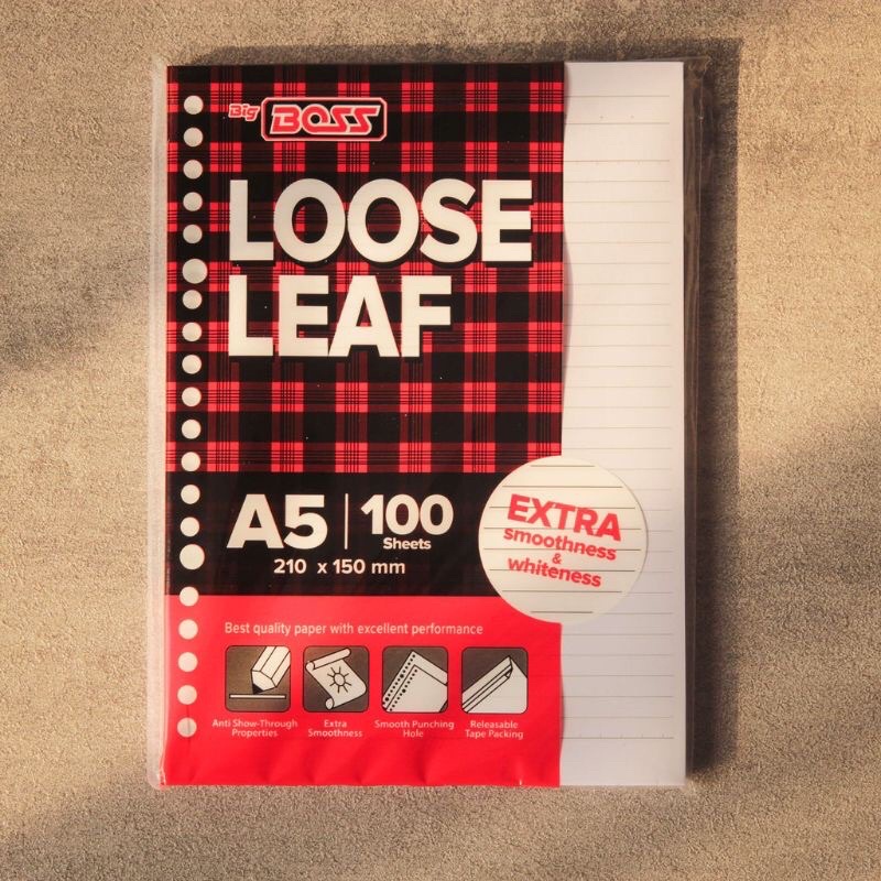 

Kertas Binder Loose Leaf Boss A5 isi 100 lembar