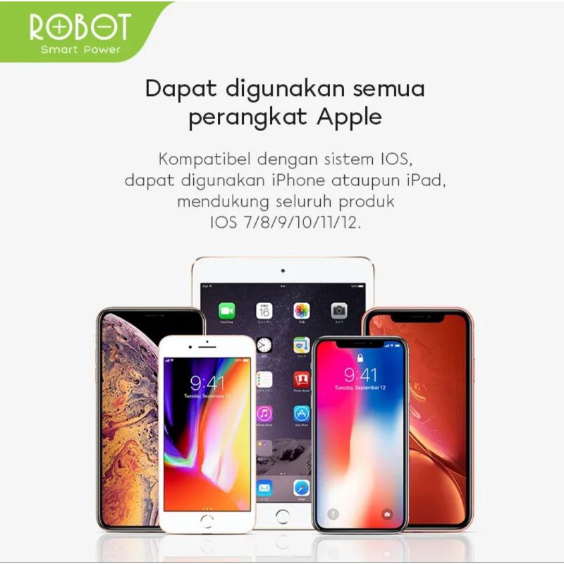 KABEL DATA FOR IPHONE FAST CHARGING 2A 100CM ROBOT RDL100S