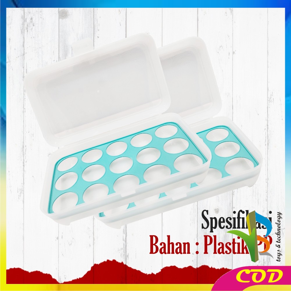 RB-C791 Kotak Tempat Rak Susun Penyimpanan Telur 15 Lubang Sekat / Rak Wadah Tempat Telor 15 Butir Egg Box Storage Organizer Anti Pecah