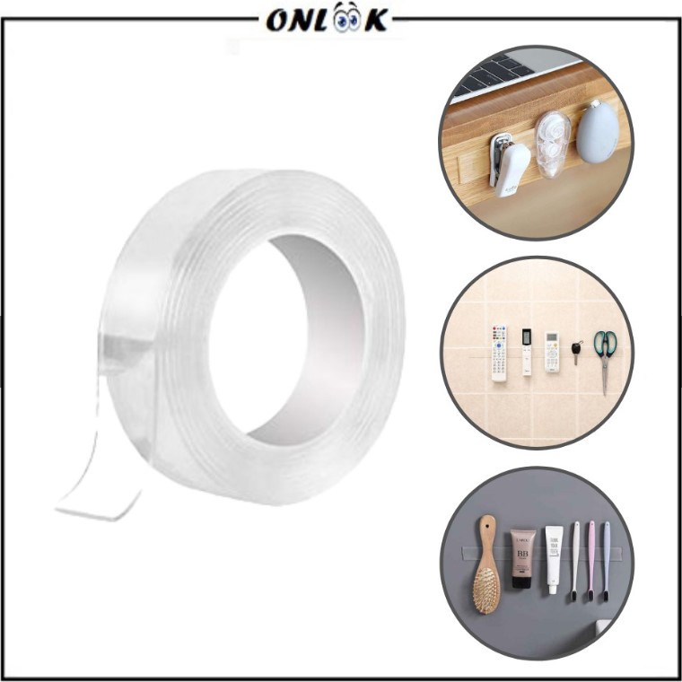 

Solatip Double Tape Nano Gel Bening Ajaib Super Kuat 2 Sisi 1 Meter MNL