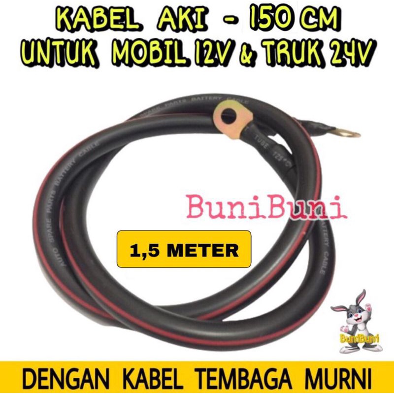 KABEL AKI 150 CM - Kabel Massa Aki Mobil 12V &amp; Truk 24V Ukuran Panjang 1.5 METER