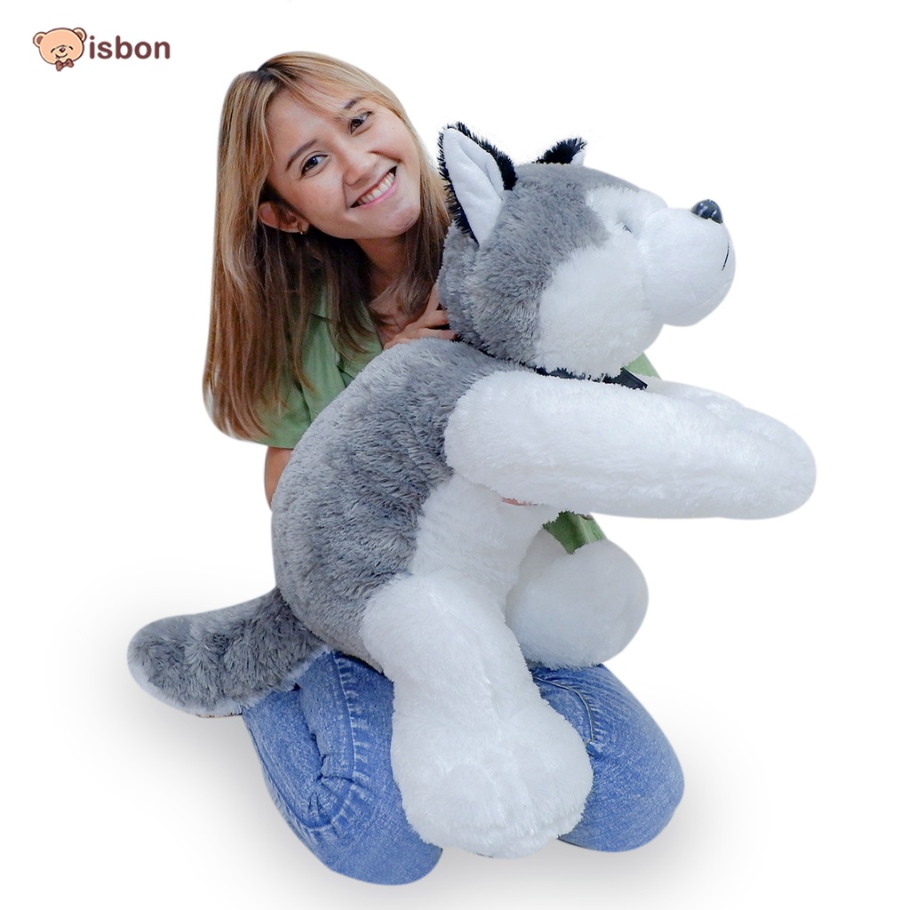 Boneka Serigala Istana Boneka Ly Little Husky srigala jumbo 24 inc 60cm hadiah cowok laki