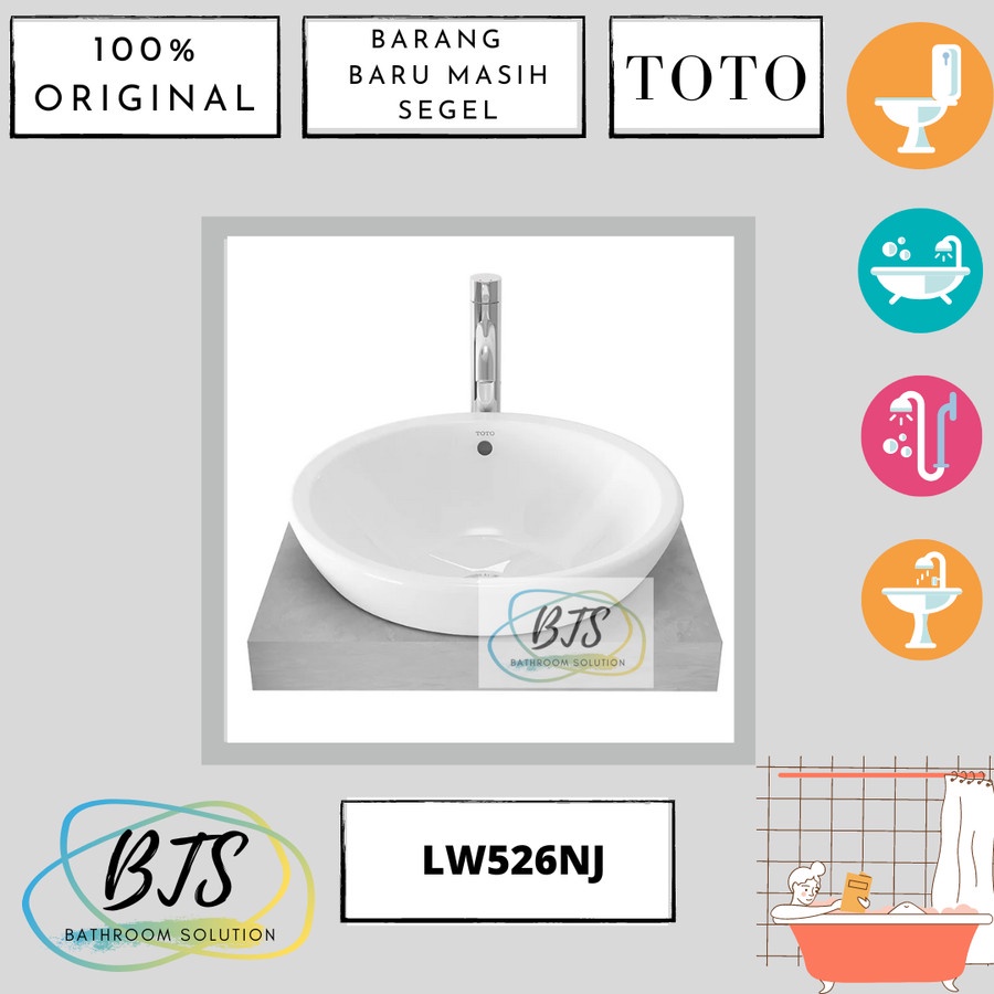Wastafel meja TOTO LW526NJ / LW 526 NJ / LW 526NJ / LW526 NJ / LW 526 NJ