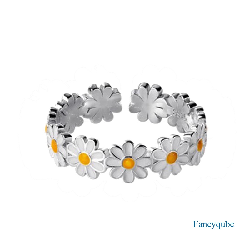 Cincin Bunga Daisy Gaya Korea Trendi Untuk Wanita Manis Lucu Jari Cincin Lamaran Pernikahan Perhiasan Halus Hadiah