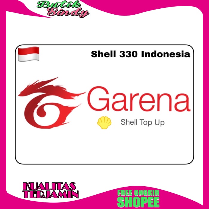 Popuper / Murah / Promo / Original Garena 330 Shell Indonesia Top Up Digital Code / Terbaru /