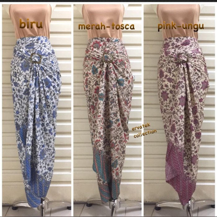 Batik Rok Lilit Batik R048 Semi Sutera Bawahan Kain Batik Kebaya Wanita