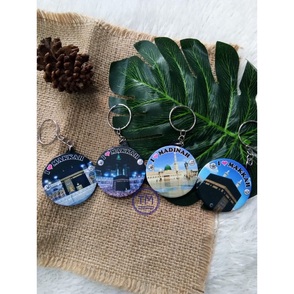 GANCI KA'BAH GANTUNGAN KUNCI KA'BAH SOUVENIR OLEH OLEH HAJI UMROH GANTUNGAN KUNCI KALENG BULAT KA'BAH MAKKAH MADINAH (PREMIUM)