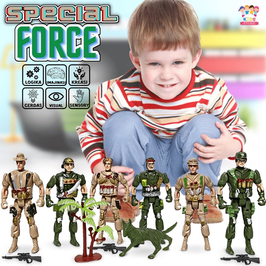 Toys Soldier Set 6pcs | Mainan Tentara Perang Militer Set Plastik | Mainan Anak Laki Laki 3-4-5-6-7 Tahun | Mainan Terbaru 2023