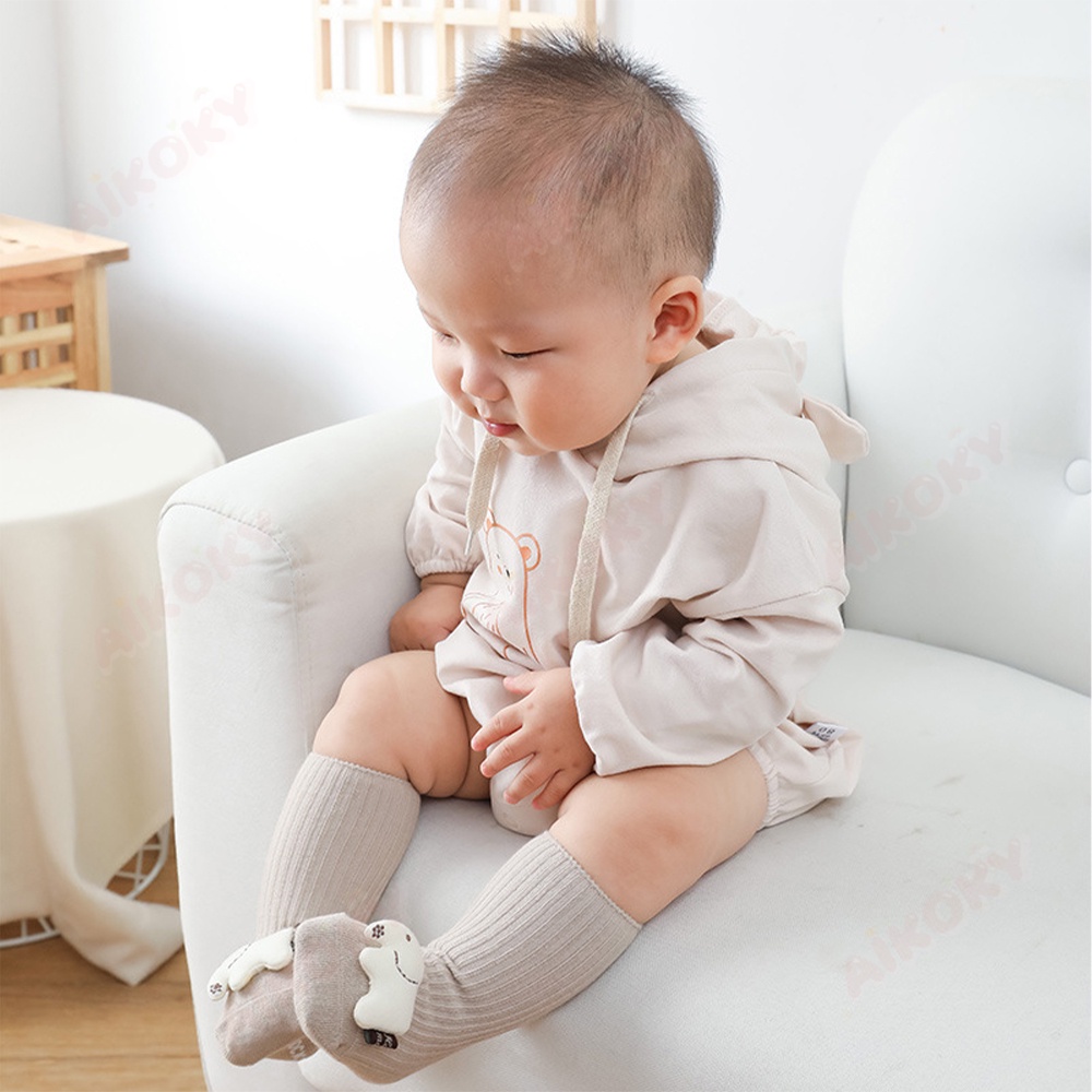 Aikoky Kaos Kaki Bayi Anti Slip 0-12 Bulan/Kaos Kaki Bayi Karakter Lucu 3D