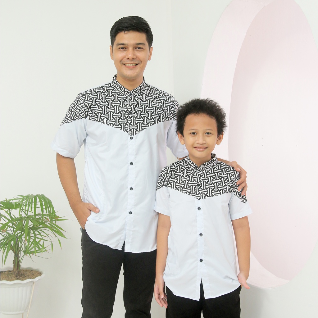 Baju Muslim Koko Dewasa dan Anak Laki Laki Kombinasi Bahan Katun Exlusive