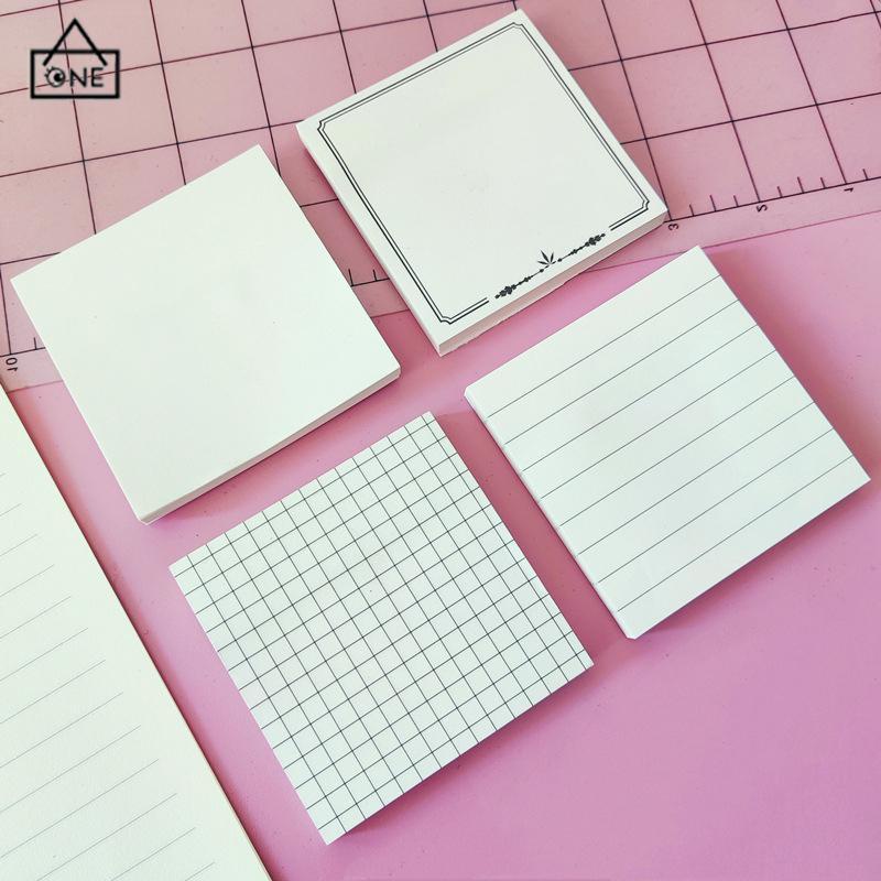 COD❤️Sticky Note Memo Brown White Retro Sederhana Korea Sticky Note Alat tulis-A.one