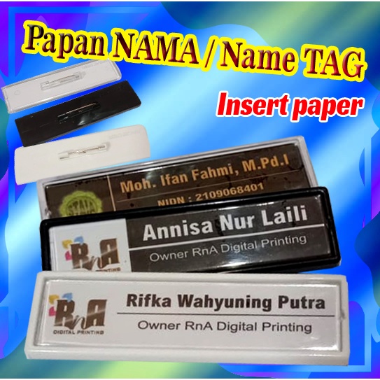 

Nama Dada / Name Tag insert paper