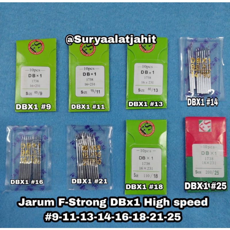 Jarum F-Strong DBx1 (untuk jahit) #9-11-13-14-16-18-21-25 rp.4.000/bks