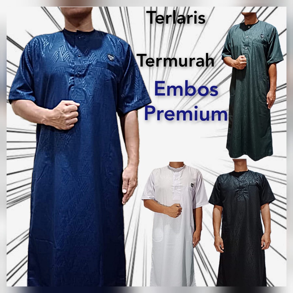 Jubah Pria EMBOS gamis dewasa jubah laki laki AL BAQI