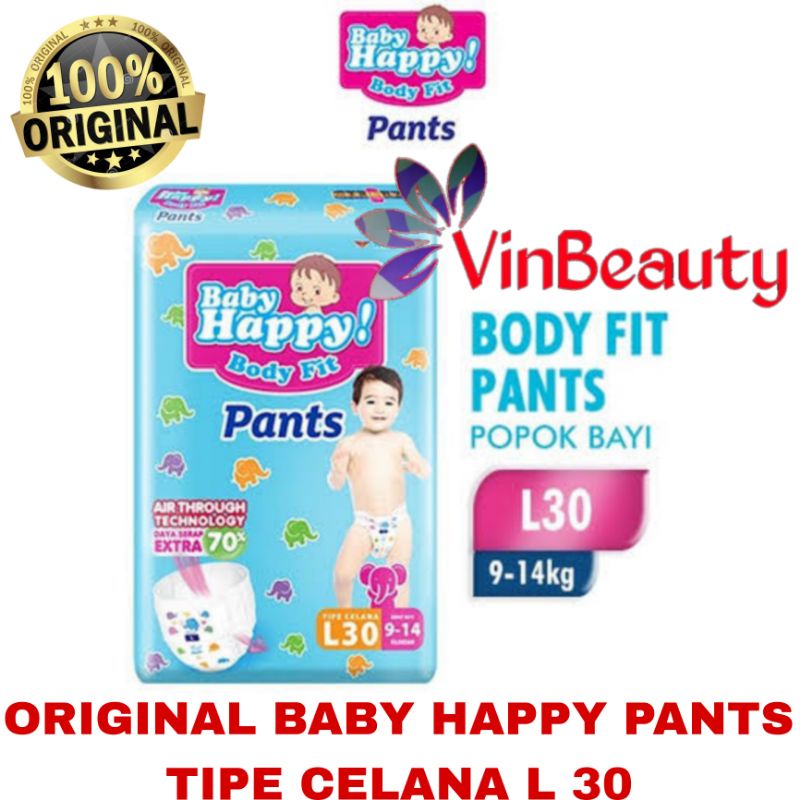 BABY HAPPY L 28 / PEMPERS BAYI TIPE CELANA / DIAPERS ANAK / POPOK BAYI L28