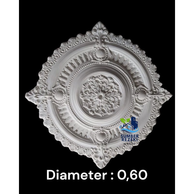 Lis/List Profil Gypsum Plafon, Bunga Lampu Motif Mahkota