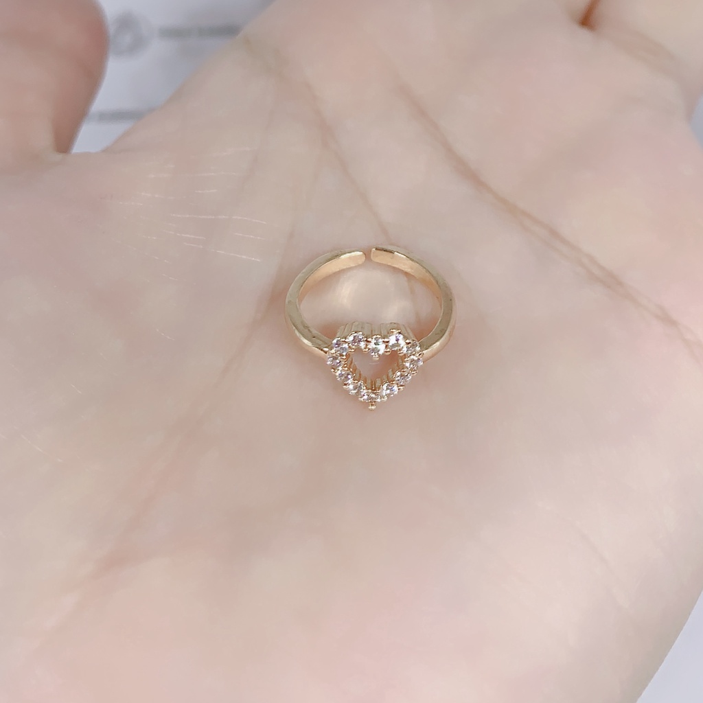 Cincin Anak Perempuan Xuping Gold Motif Permata Garis Love 06