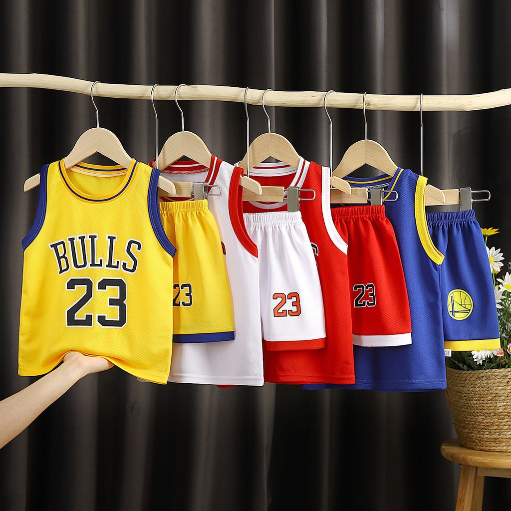 ZASKIYA - SETELAN BAJU ANAK BULLS / SETELAN SINGLET BAYI / BAJU ANAK LAKI LAKI SPORT 1-3 TAHUN