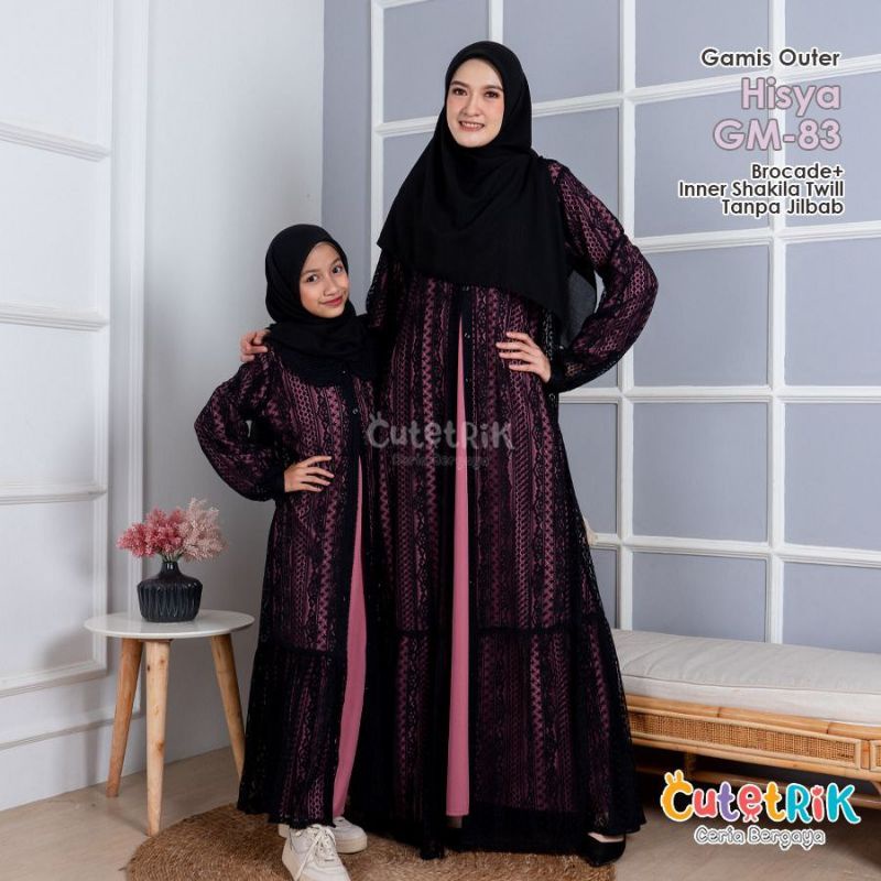 (COD) COUPLE ANAK DAN IBU GAMIS OUTER BRUKAT HISYA CUTETRIK